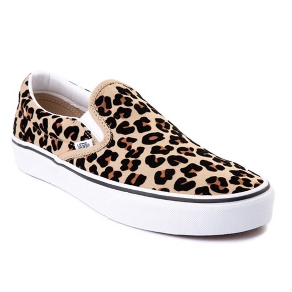 vans slip ons leopard